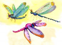 700-726 Trio of Dragonflies